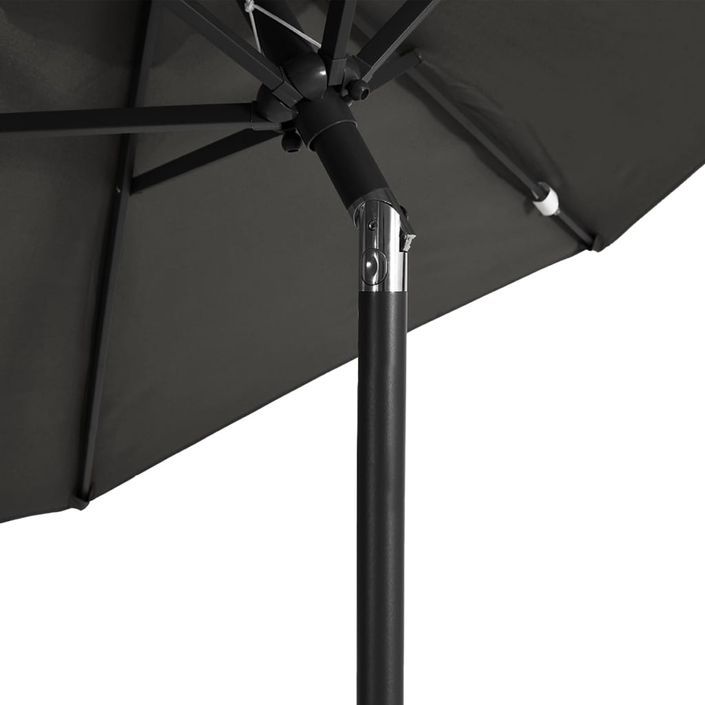 Parasol de jardin avec mât en acier anthracite 225x225x212 cm - Photo n°7