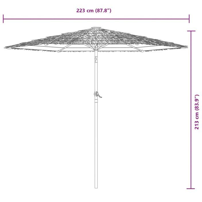 Parasol de jardin avec mât en acier blanc 223x223x213 cm - Photo n°11