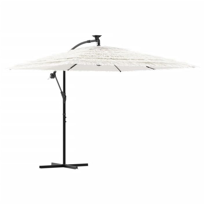 Parasol de jardin avec mât en acier blanc 246x246x230 cm - Photo n°2