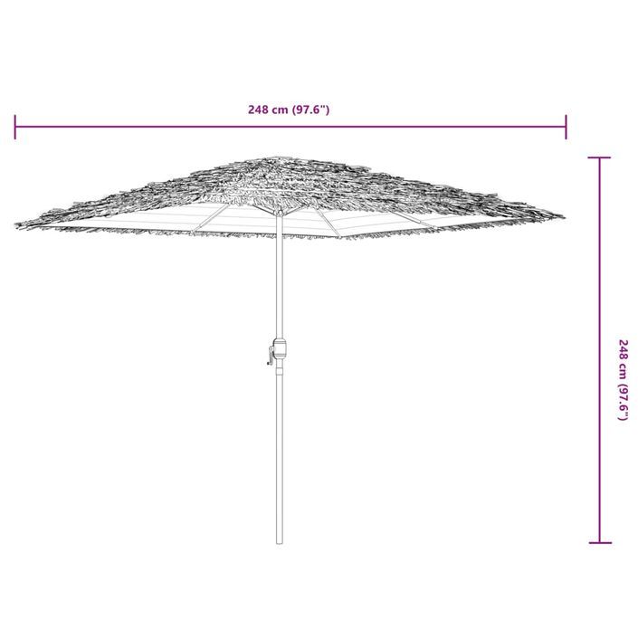 Parasol de jardin avec mât en acier blanc 248x248x248 cm - Photo n°11