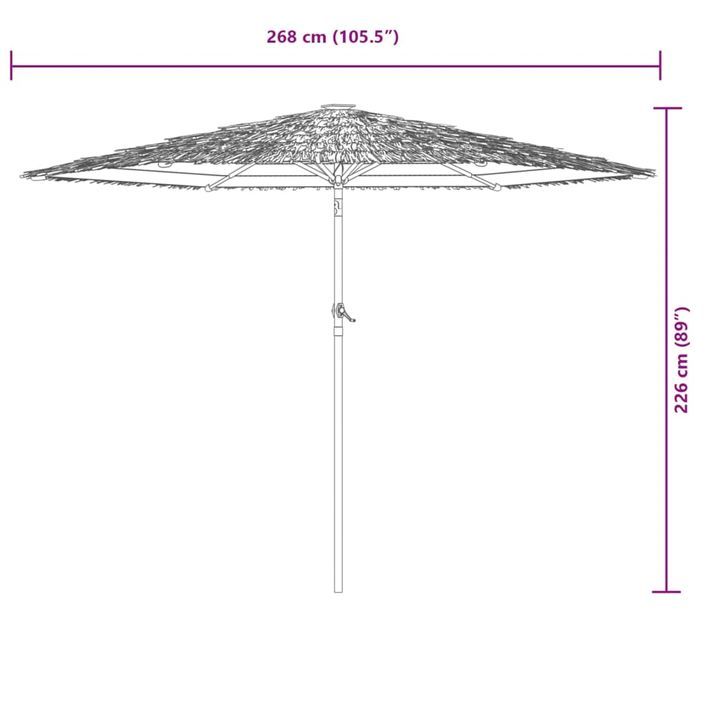 Parasol de jardin avec mât en acier blanc 268x268x226 cm - Photo n°11