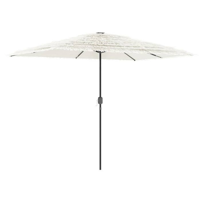 Parasol de jardin avec mât en acier blanc 300x200x250 cm - Photo n°2