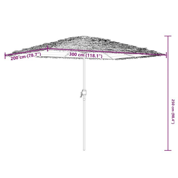 Parasol de jardin avec mât en acier blanc 300x200x250 cm - Photo n°11