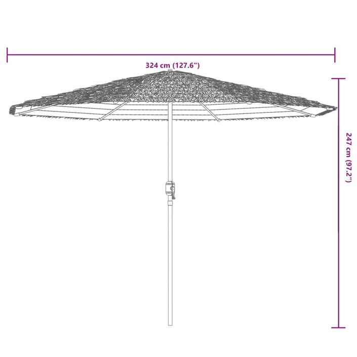 Parasol de jardin avec mât en acier blanc 324x324x247 cm - Photo n°11