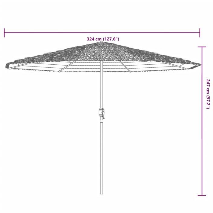 Parasol de jardin avec mât en acier bleu 324x324x247 cm - Photo n°11