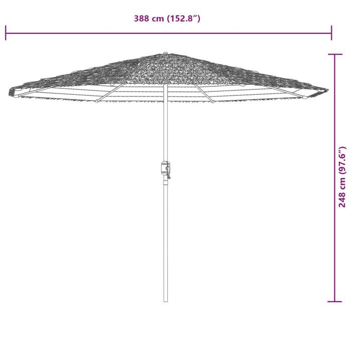 Parasol de jardin avec mât en acier bleu 388x388x248 cm - Photo n°11