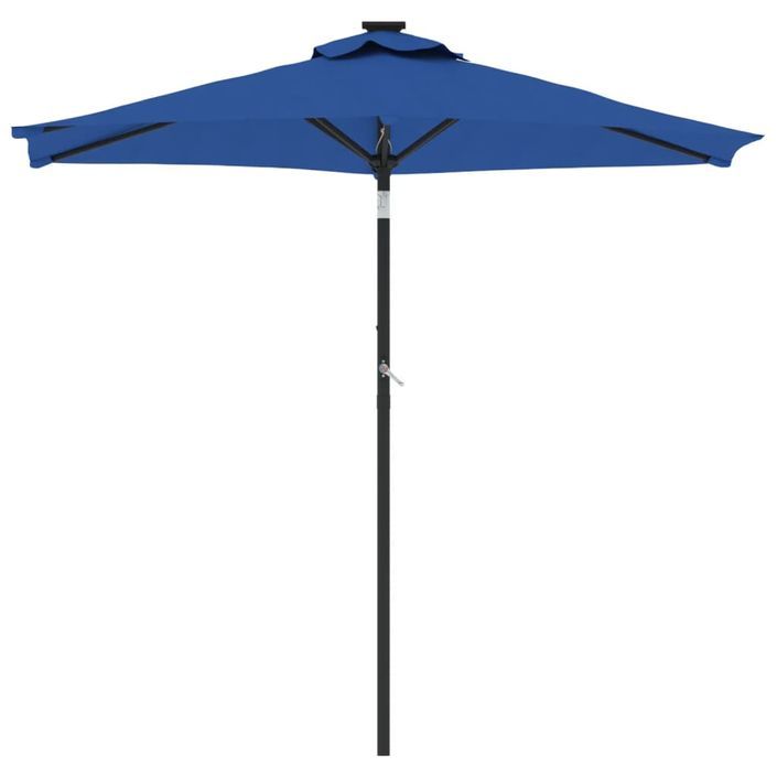 Parasol de jardin avec mât en acier bleu azuré 225x225x212 cm - Photo n°3