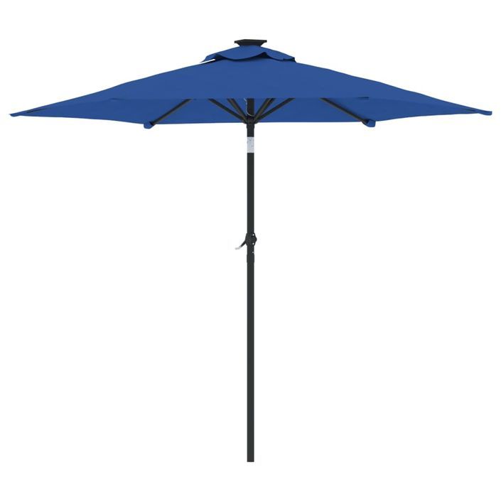 Parasol de jardin avec mât en acier bleu azuré 225x225x212 cm - Photo n°5