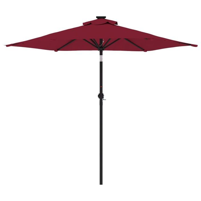 Parasol de jardin avec mât en acier bordeaux 225x225x212 cm - Photo n°4