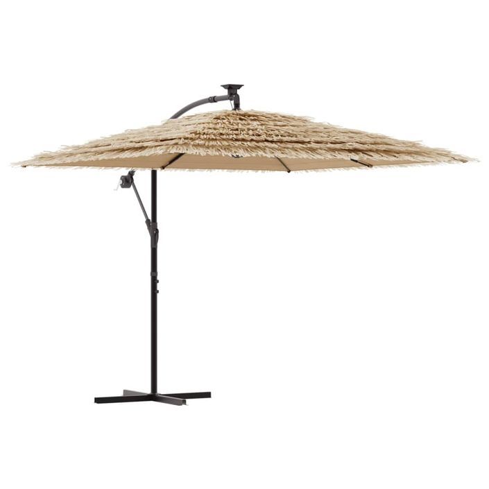 Parasol de jardin avec mât en acier marron 246x246x230 cm - Photo n°2