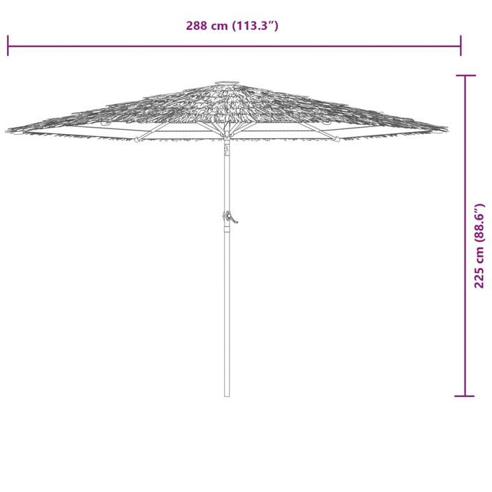 Parasol de jardin avec mât en acier marron 288x288x225 cm - Photo n°11