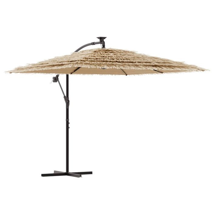 Parasol de jardin avec mât en acier marron 290x290x238 cm - Photo n°2