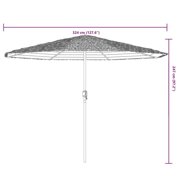 Parasol de jardin avec mât en acier marron 324x324x247 cm - Photo n°11