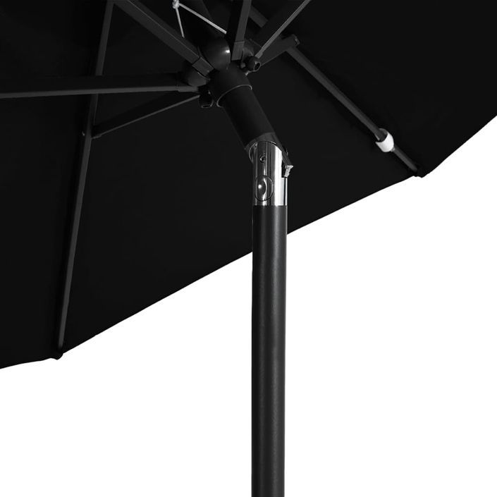 Parasol de jardin avec mât en acier noir 225x225x212 cm - Photo n°7