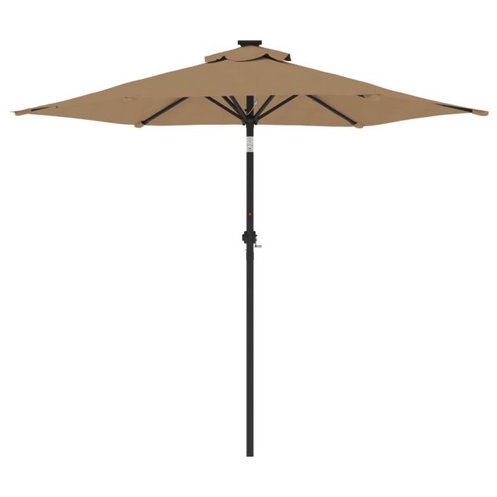 Parasol de jardin avec mât en acier taupe 225x225x212 cm - Photo n°4