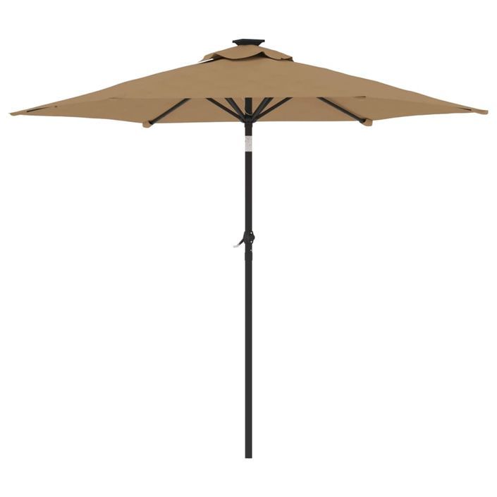 Parasol de jardin avec mât en acier taupe 225x225x212 cm - Photo n°5