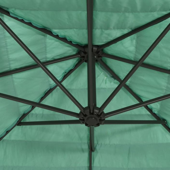 Parasol de jardin avec mât en acier vert 223x223x213 cm - Photo n°8