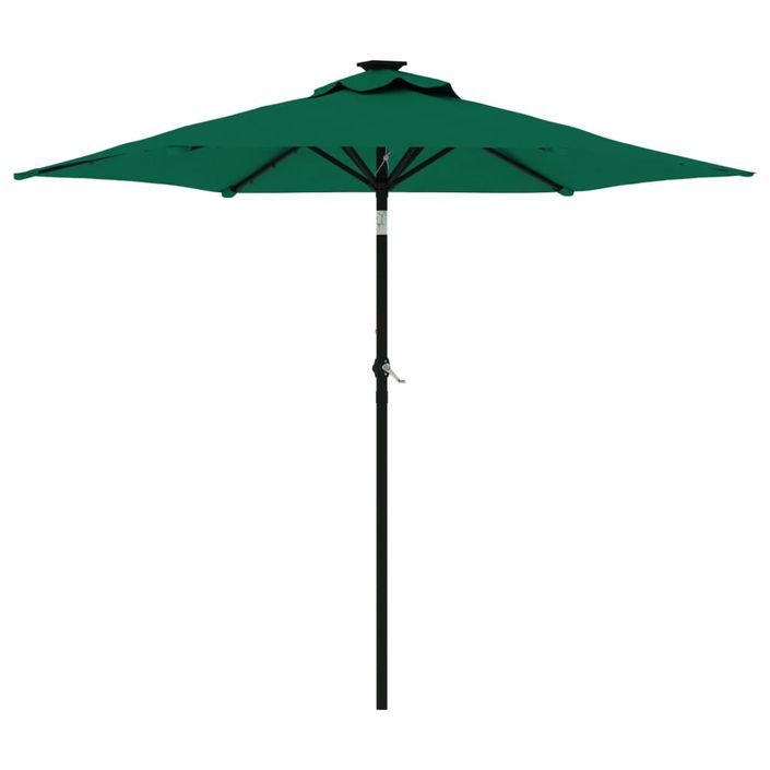 Parasol de jardin avec mât en acier vert 225x225x212 cm - Photo n°2