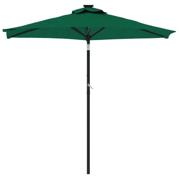 Parasol de jardin avec mât en acier vert 225x225x212 cm - Photo n°3