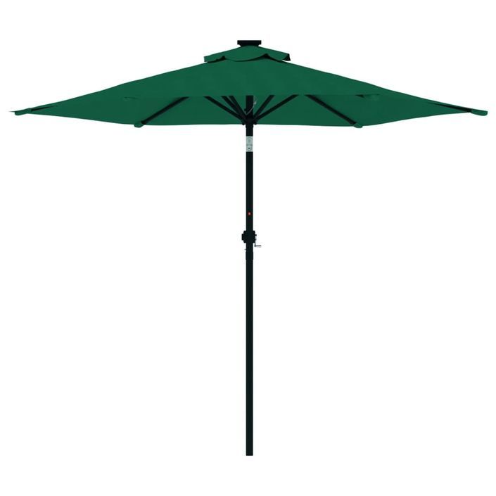 Parasol de jardin avec mât en acier vert 225x225x212 cm - Photo n°4