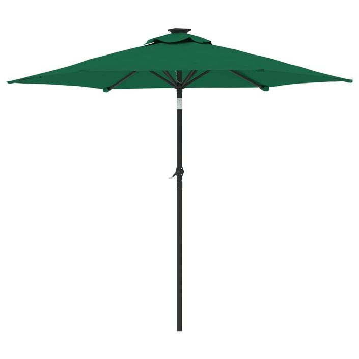 Parasol de jardin avec mât en acier vert 225x225x212 cm - Photo n°5