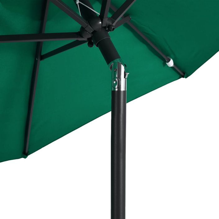 Parasol de jardin avec mât en acier vert 225x225x212 cm - Photo n°7