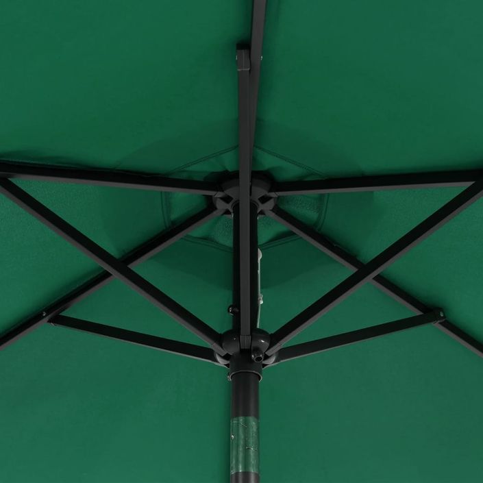 Parasol de jardin avec mât en acier vert 225x225x212 cm - Photo n°10