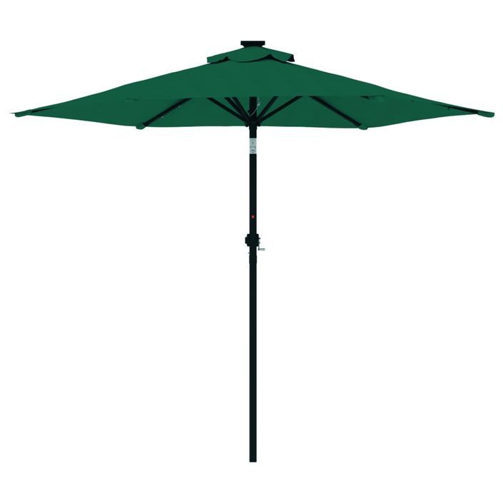 Parasol de jardin avec mât en acier vert 225x225x212 cm - Photo n°5