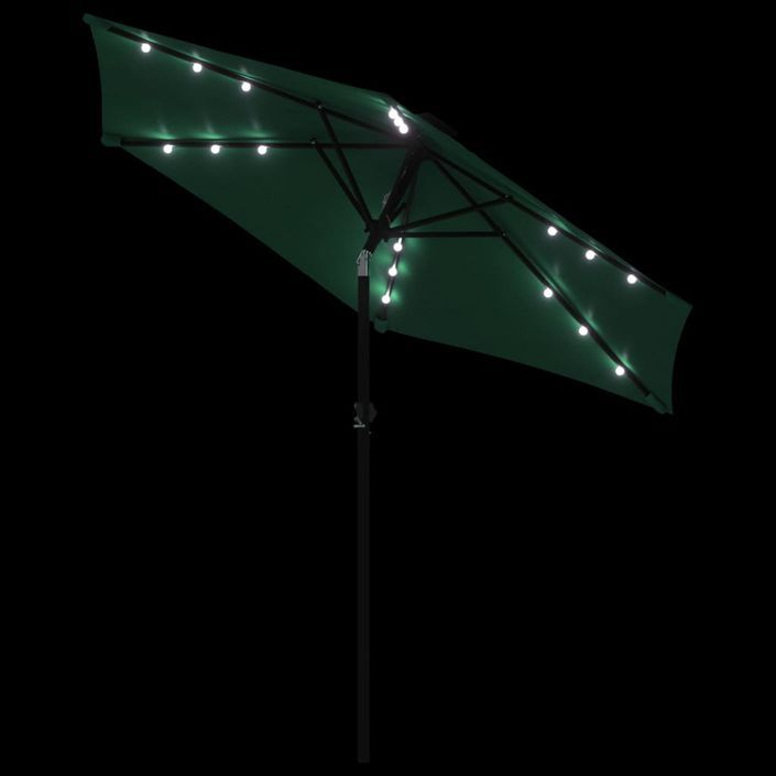 Parasol de jardin avec mât en acier vert 225x225x212 cm - Photo n°8