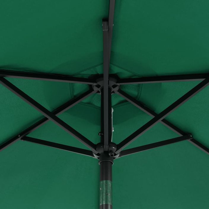 Parasol de jardin avec mât en acier vert 225x225x212 cm - Photo n°12