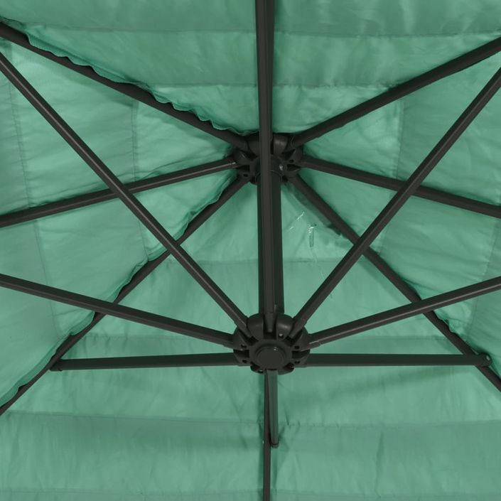 Parasol de jardin avec mât en acier vert 246x246x230 cm - Photo n°9