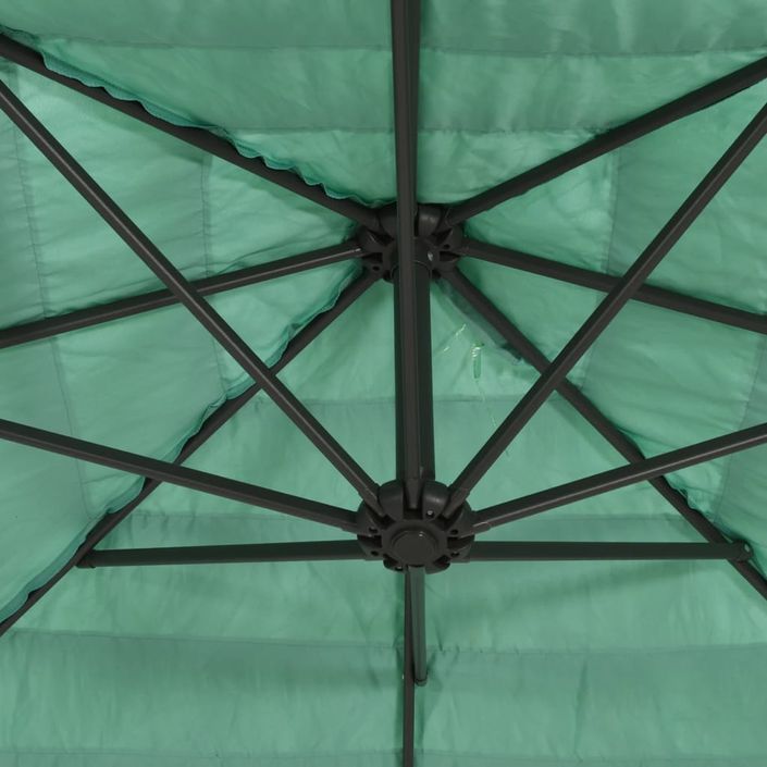 Parasol de jardin avec mât en acier vert 269x269x235 cm - Photo n°9