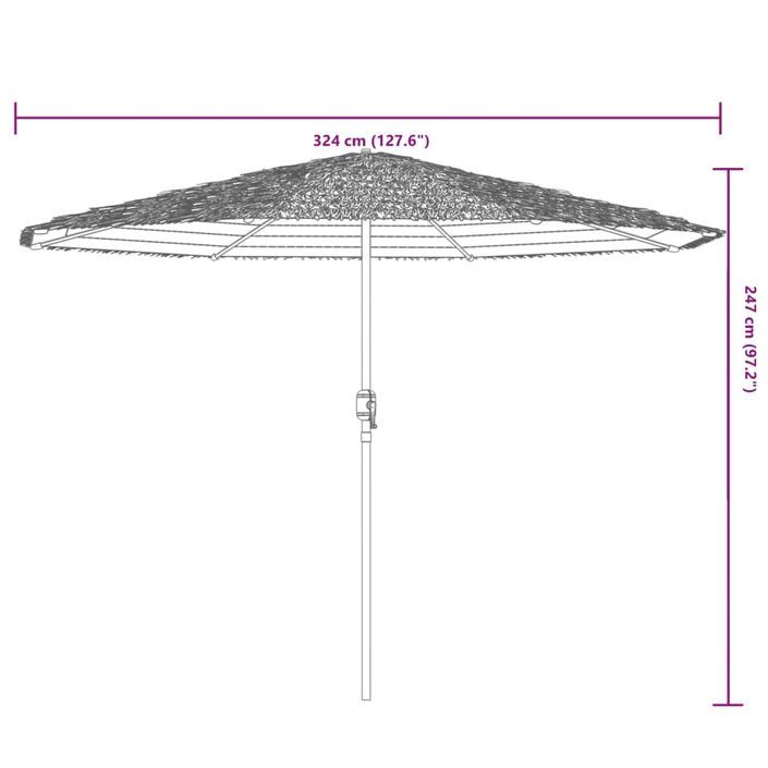 Parasol de jardin avec mât en acier vert 324x324x247 cm - Photo n°11