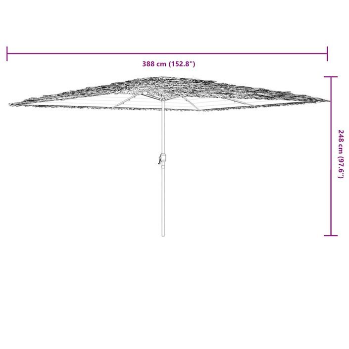 Parasol de jardin avec mât en acier vert 388x388x248 cm - Photo n°11