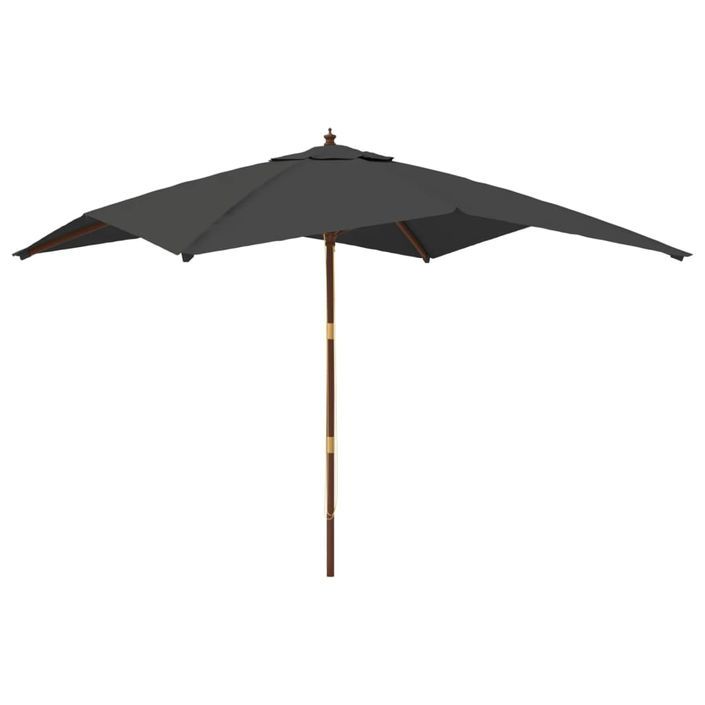 Parasol de jardin avec mât en bois anthracite 300x300x273 cm - Photo n°1