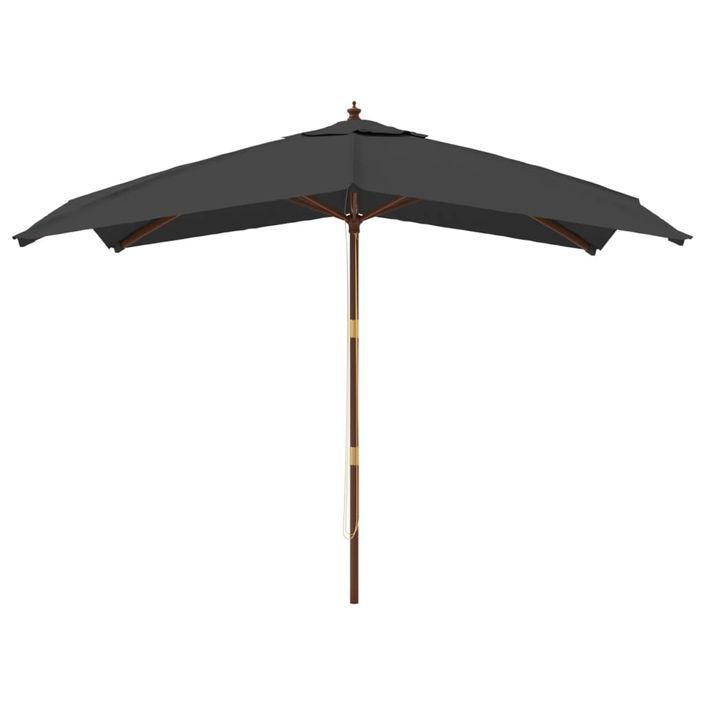 Parasol de jardin avec mât en bois anthracite 300x300x273 cm - Photo n°3