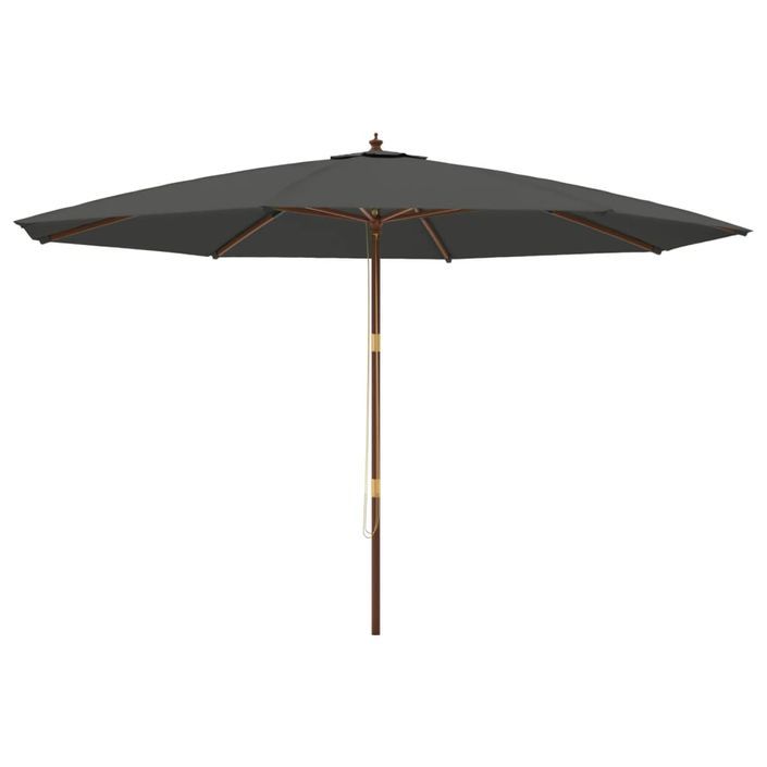 Parasol de jardin avec mât en bois anthracite 400x273 cm - Photo n°2