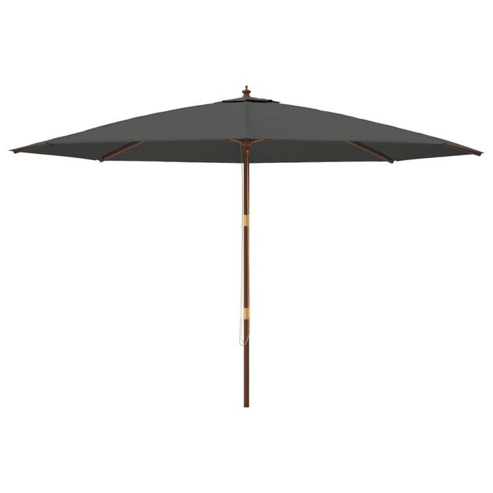 Parasol de jardin avec mât en bois anthracite 400x273 cm - Photo n°3