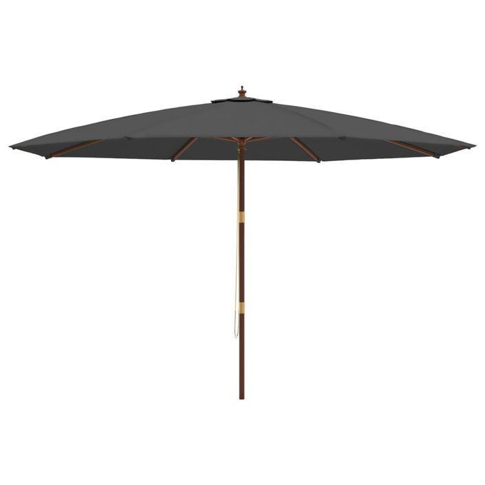 Parasol de jardin avec mât en bois anthracite 400x273 cm - Photo n°4