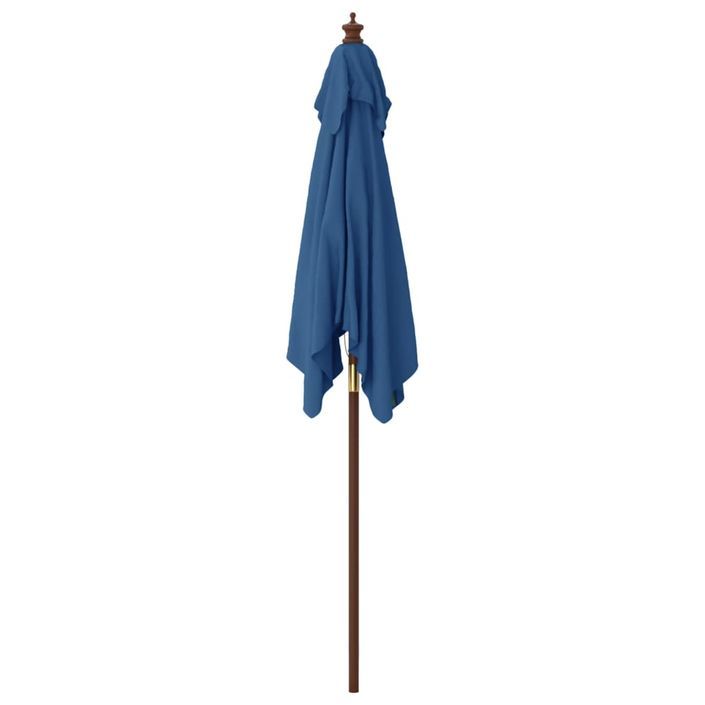 Parasol de jardin avec mât en bois bleu azuré 198x198x231 cm - Photo n°4