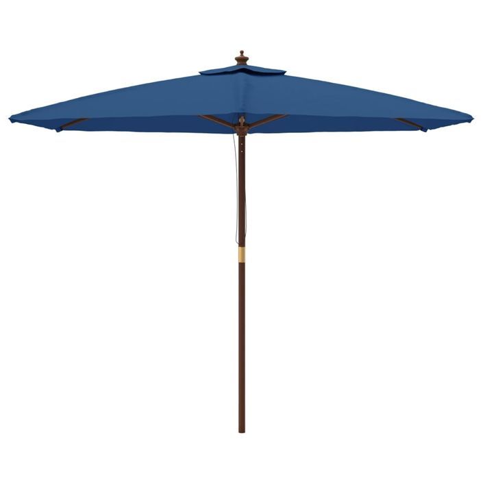 Parasol de jardin avec mât en bois bleu azuré 299x240 cm - Photo n°3