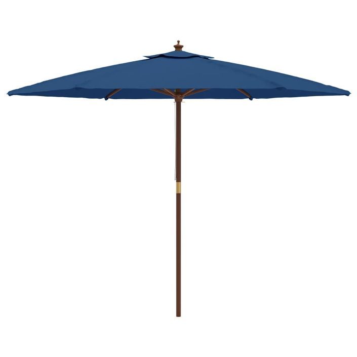 Parasol de jardin avec mât en bois bleu azuré 299x240 cm - Photo n°4