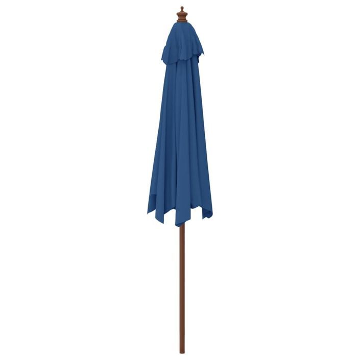 Parasol de jardin avec mât en bois bleu azuré 299x240 cm - Photo n°5