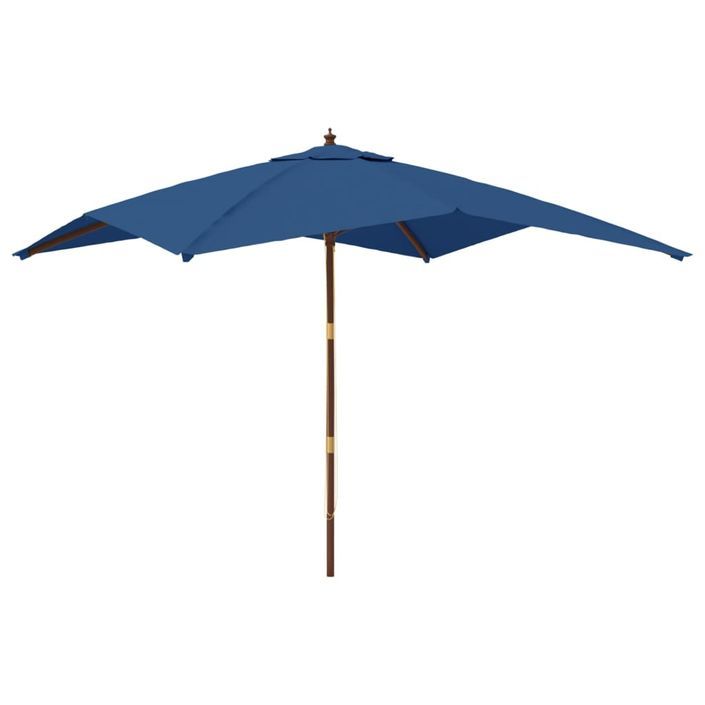 Parasol de jardin avec mât en bois bleu azuré 300x300x273 cm - Photo n°1