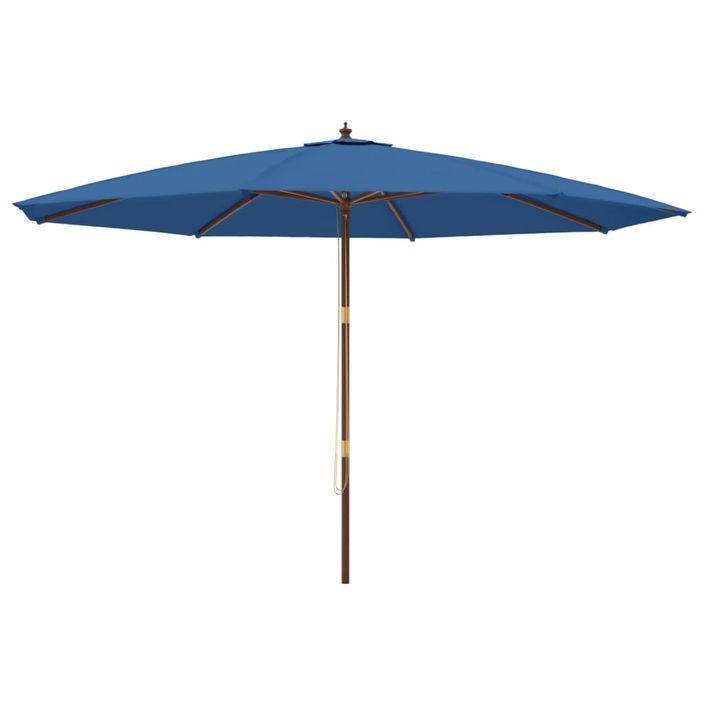 Parasol de jardin avec mât en bois bleu azuré 400x273 cm - Photo n°2