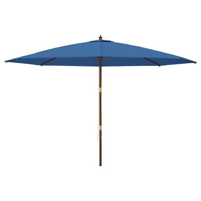 Parasol de jardin avec mât en bois bleu azuré 400x273 cm - Photo n°3
