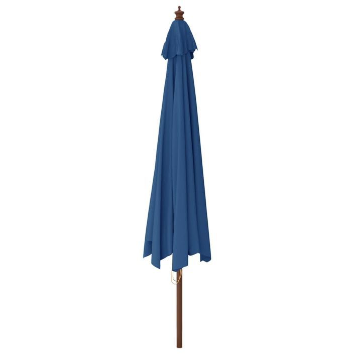 Parasol de jardin avec mât en bois bleu azuré 400x273 cm - Photo n°5