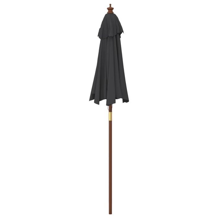 Parasol de jardin avec mât en bois noir 196x231 cm - Photo n°5