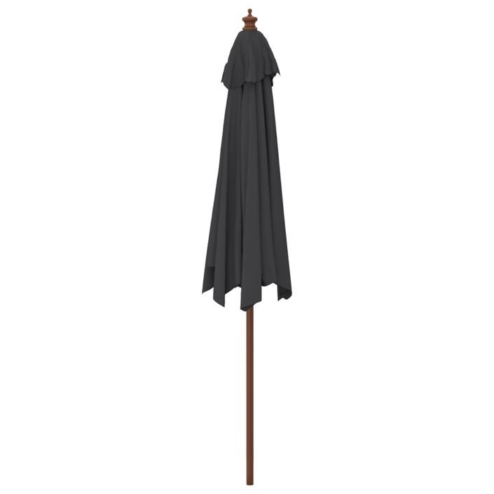 Parasol de jardin avec mât en bois noir 299x240 cm - Photo n°5