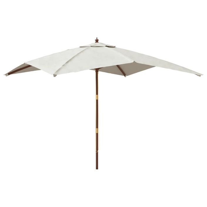 Parasol de jardin avec mât en bois sable 300x300x273 cm - Photo n°1